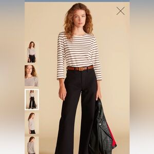 Amour Vert 3/4 sleeve boatneck cotton blend tee